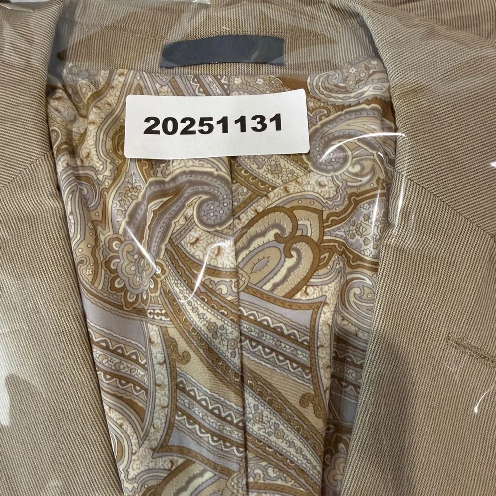 Madison Mens Tan Striped Blazer Jacket Paisley Lined Sport Coat Size XL‎
